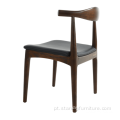 Cadeira de jantar de cotovelo de chifre de madeira de Wegner Wegner